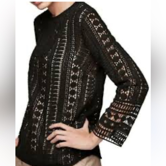 Gerard Darel black lace top with built in camisole - Picture 1 of 10